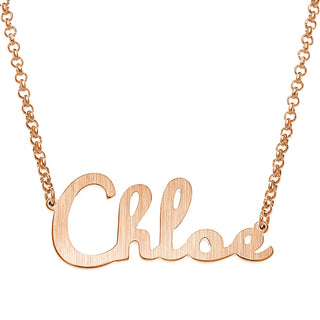 Satin Finish Script Name Necklace