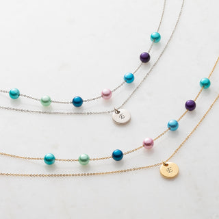 Birth Pearl Personalized Layered Necklace