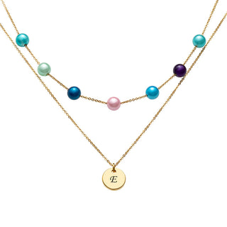 Birth Pearl Personalized Layered Necklace