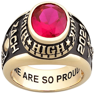 Men's Traditional Oval Birthstone Class Ring