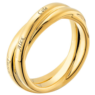 Gold Plated Interlocking Name Rings