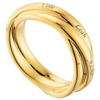 Gold Plated Interlocking Name Rings