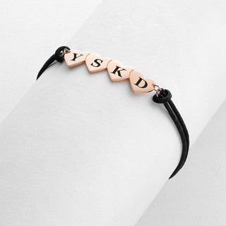 Engraved Initials Heart Bracelet - 4 Initials