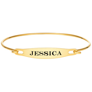 Personalized Engraved Name ID Bangle Bracelet