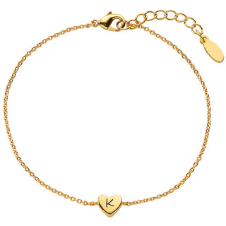 Dainty Heart Initial Station Bracelet