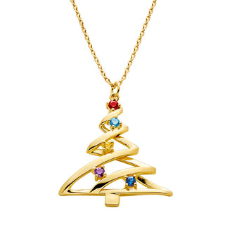 Birthstone Christmas Tree Necklace