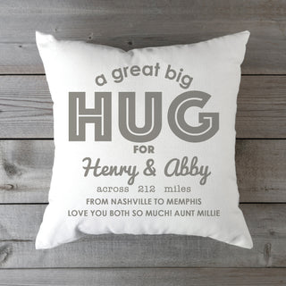 A Great Big Hug Personalized Throw Pillow