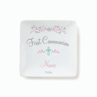 First Communion Personalized Square Trinket Dish