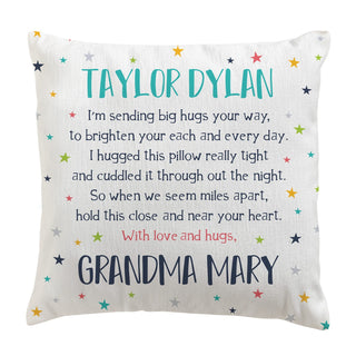 Starry Hugs From Home Personalized Throw Pillow