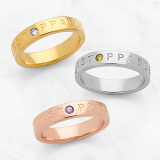 UNSTOPPABLE 14K Rose Gold Plated Birthstone Empowerment Ring