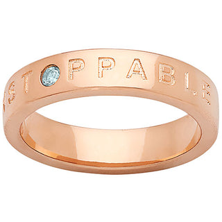 UNSTOPPABLE 14K Rose Gold Plated Birthstone Empowerment Ring