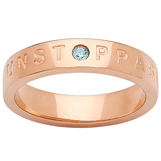 UNSTOPPABLE 14K Rose Gold Plated Birthstone Empowerment Ring