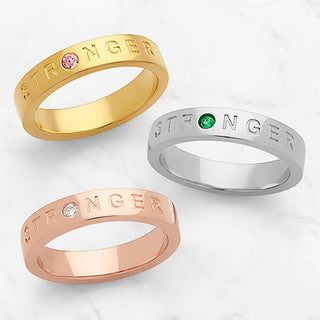 STRONGER 14K Gold Plated Birthstone Empowerment Ring