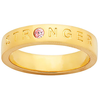 STRONGER 14K Gold Plated Birthstone Empowerment Ring