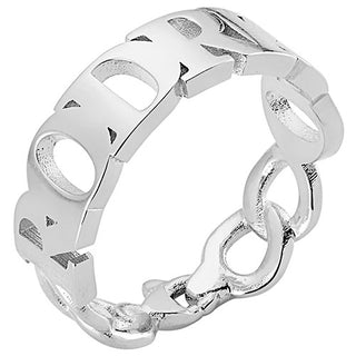 Silver Plated Frozen Chain Name Ring