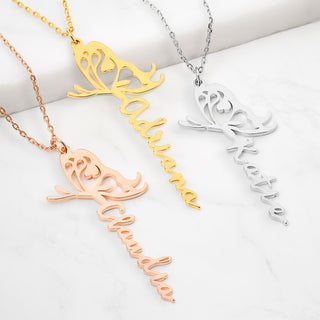 Script Name with Filigree Butterfly Necklace