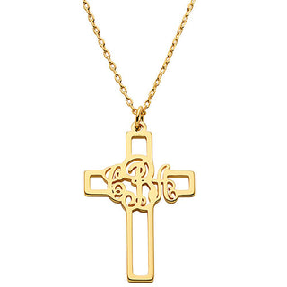 Mongram Cross Necklace