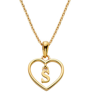 Plated From the Heart Initial Heart Necklace