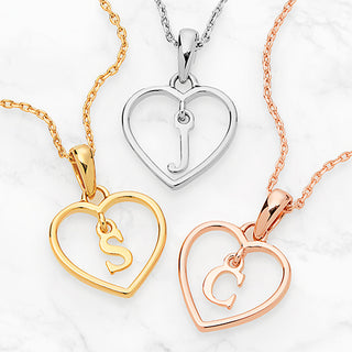 Plated From the Heart Initial Heart Necklace