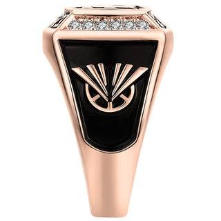 Women's 14K Rose Gold Plated Initial Traditional CZ Square Birthstone Class Ring