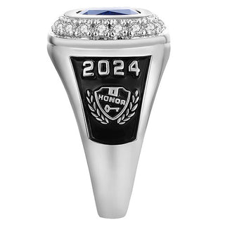 Women's CZ Encrusted Personalized Top Class Ring