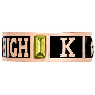 Ladies' 14K Rose Gold Plated Decorated Band Class Ring