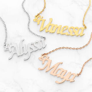 Name with Butterfly Accent Necklace