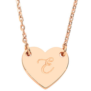 Petite Engraved Station Heart Necklace