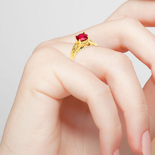 14K Gold Plated Engraved Family Birthstone with Diamond Accent Ring