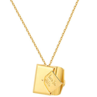 Envelope with Engraved Message Inside Necklace