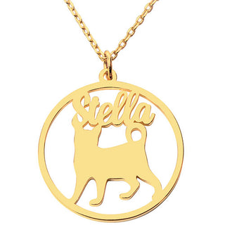 Personalized Standing Cat Silhouette Necklace