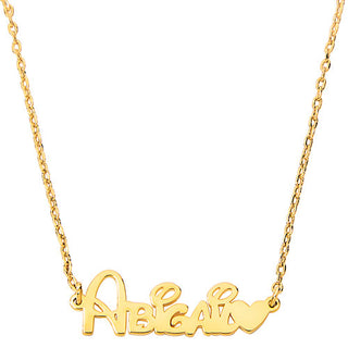 Whimsical Font Name with Heart Necklace