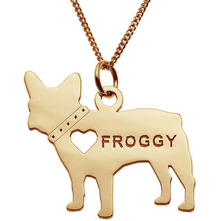 14K Gold Plated French Bulldog Silhouette Necklace