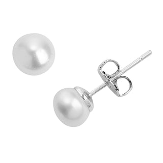 Sterling Silver Uppercase Initial Button Earring