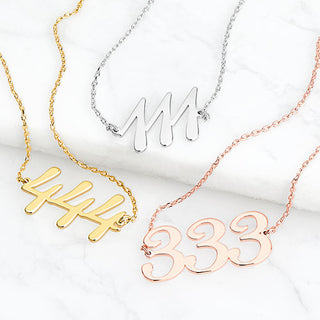 Script Angel Number Necklace