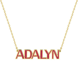 Personalized Enamel Uppercase Name Necklace