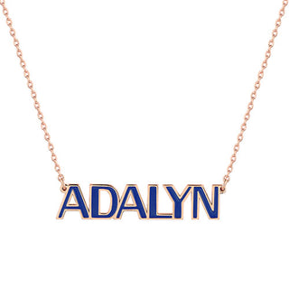 Personalized Enamel Uppercase Name Necklace