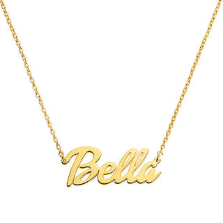 Plated Small Bold Script Name Necklace