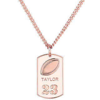 Engraved Football Dog Tag 20 Necklace