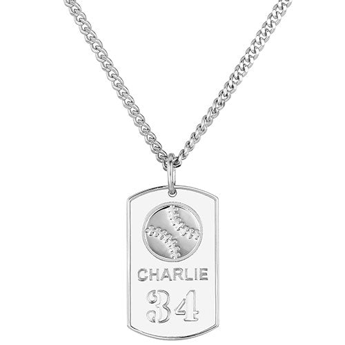 Baseball dog tag necklaces best sale