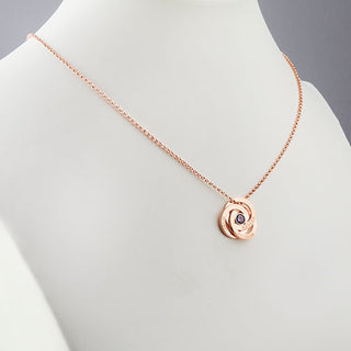 Sterling Silver Engraved Interlocking Circles with Center BS Necklace