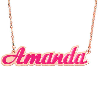 Enamel Script Name Necklace