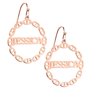 Frozen Mariner Chain Name Drop Earrings