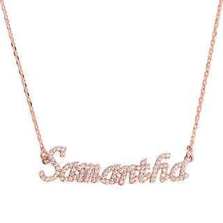 Pave CZ Name Plaque Necklace