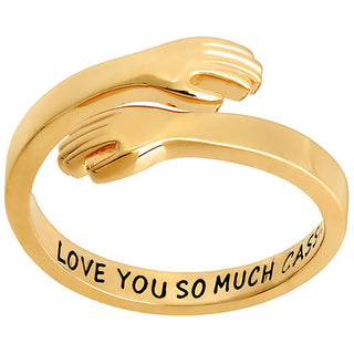 14K Gold Plated Personalized Hug Ring