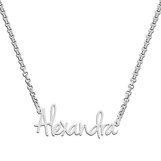 Sterling Silver Petite Script Name with Free Hoop Earrings