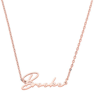 Sterling Silver Script Name Plaque with Free CZ Earrings