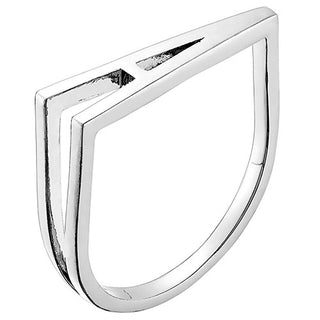 Silver Plated Bold Horizontal Initial Ring with Free Hoop Earrings