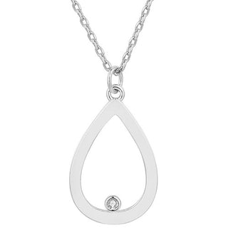 Enamel Open Teardrop with Birthstones Necklace - 1 to 5 stones