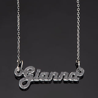 Retro Script Acrylic Name Plaque Necklace